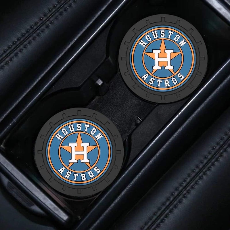 EMIJOY Astros Car Cup Holder Coasters for Baseball Fans,Huston Astros Car Coasters for Vehicle Drink Holder,Baseball Stuffs Huston Astros Car Cup Holder Insert,Souvenir/Gifts for Baseball Fans,Car Cup Mat - Image 5